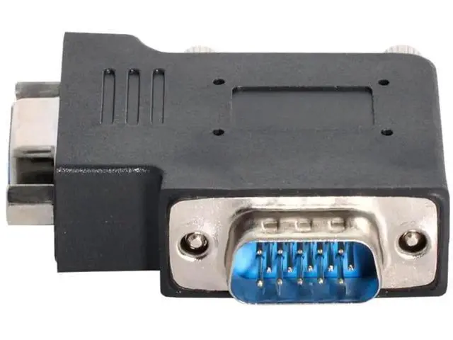 Alt view image 3 of 7 - Vertical Flat Left 90 Degree VGA SVGA Male to Female Extension Adapter, Black VGA Angled Connector