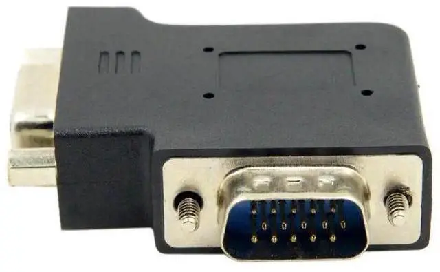 Alt view image 6 of 7 - Vertical Flat Left 90 Degree VGA SVGA Male to Female Extension Adapter, Black VGA Angled Connector