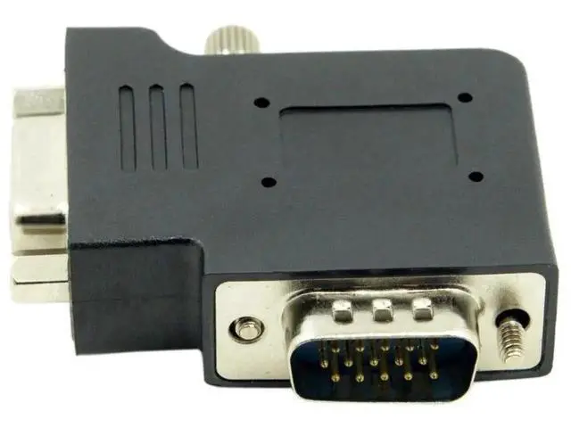 Alt view image 6 of 6 - Vertical Flat Left 90 Degree VGA SVGA Male to Female Extension Adapter, Black Right Angle VGA Extender