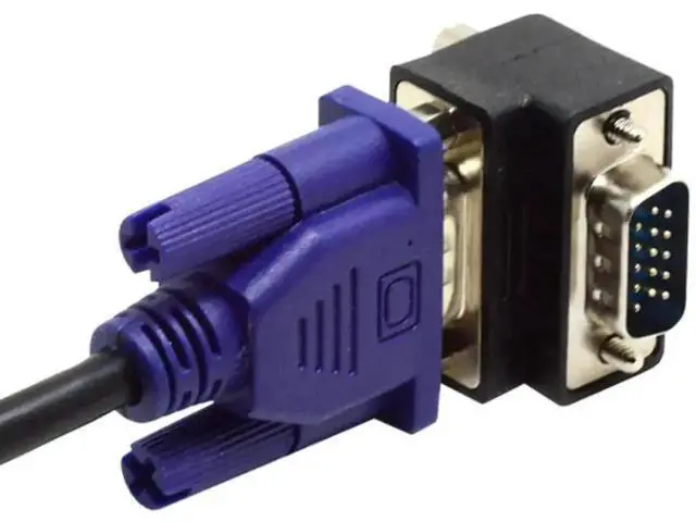 Alt view image 2 of 7 - 90 Degree Down Angled HDB15Pin VGA Male to Female Gender Changer, SVGA D-Sub Video Adapter for Graphics Card, Monitor & Projector