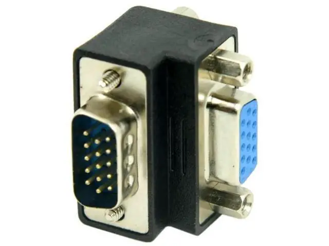 Alt view image 3 of 7 - 90 Degree Down Angled HDB15Pin VGA Male to Female Gender Changer, SVGA D-Sub Video Adapter for Graphics Card, Monitor & Projector