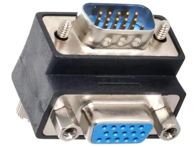 Alt view image 4 of 7 - 90 Degree Down Angled HDB15Pin VGA Male to Female Gender Changer, SVGA D-Sub Video Adapter for Graphics Card, Monitor & Projector