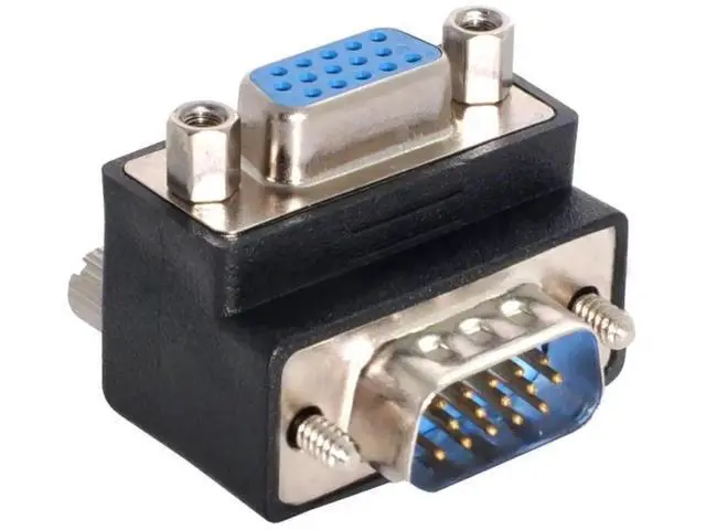 Alt view image 7 of 7 - 90 Degree Down Angled HDB15Pin VGA Male to Female Gender Changer, SVGA D-Sub Video Adapter for Graphics Card, Monitor & Projector