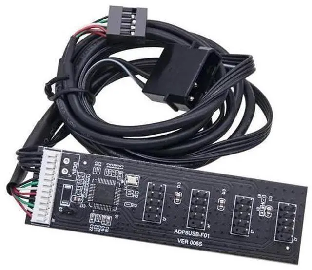 Main image of USB 2.0 9/10Pin Header 1 to 4 Splitter Cable with IDE 5V Power Connector, Internal Port Multiplier Hub for PC