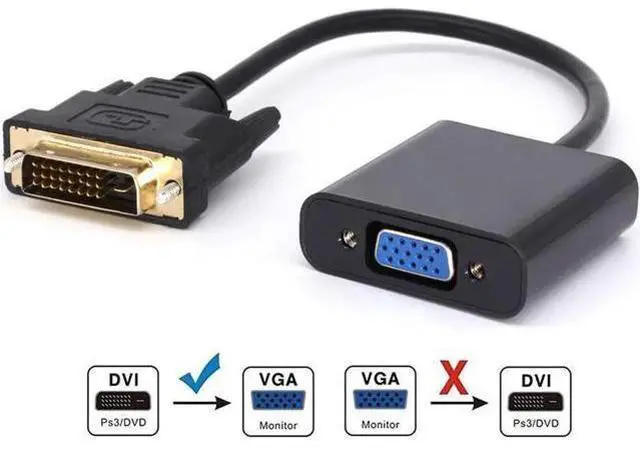 Alt view image 5 of 7 - Active DVI-D 24+1 Male to VGA Female Adapter, 1080P Full HD DVI to VGA Signal Converter for PC, Laptop, Graphics Card, Projector & HDTV