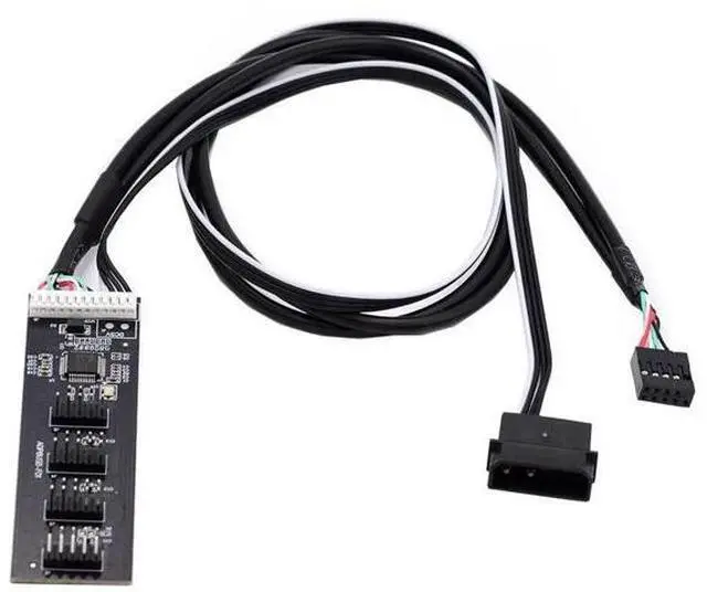 Main image of Internal USB2.0 9Pin/10Pin Header 1-to-4 Female Hub Splitter Cable with IDE Power Supply Port for Motherboard