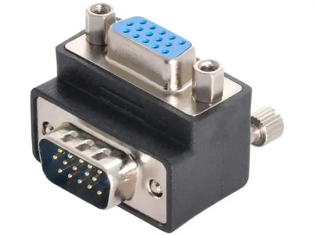 Alt view image 4 of 5 - 90 Degree Up Angled VGA SVGA Male to Female Extension Adapter for Monitor Projector Laptop PC