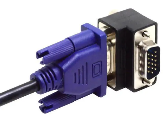 Alt view image 5 of 5 - 90 Degree Up Angled VGA SVGA Male to Female Extension Adapter for Monitor Projector Laptop PC