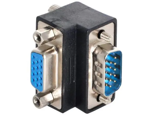 Alt view image 2 of 6 - 90 Degree Up Angled VGA Gender Changer, HDB15Pin SVGA Male to Female Adapter for Monitor Projector Graphics Card