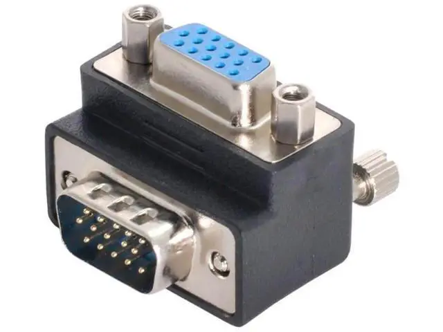 Alt view image 3 of 6 - 90 Degree Up Angled VGA Gender Changer, HDB15Pin SVGA Male to Female Adapter for Monitor Projector Graphics Card
