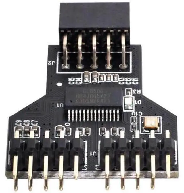 Main image of 9-Pin USB 2.0 Header 1 to 2 Port Splitter Adapter, Motherboard Internal USB Hub Connector