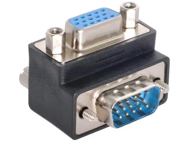 Alt view image 5 of 6 - 90 Degree Up Angled VGA Gender Changer, HDB15Pin SVGA Male to Female Adapter for Monitor Projector Graphics Card