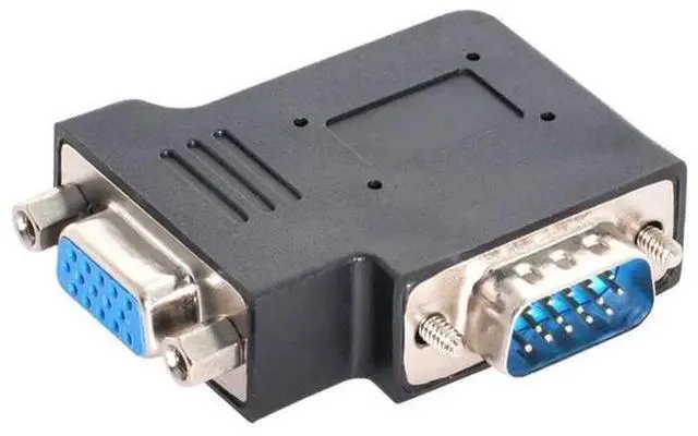Main image of 90 Degree Left Angled VGA Gender Changer, HDB15Pin SVGA Male to Female Adapter for Monitor Projector Graphics Card