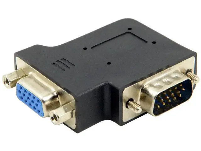 Alt view image 6 of 6 - 90 Degree Left Angled VGA Gender Changer, HDB15Pin SVGA Male to Female Adapter for Monitor Projector Graphics Card