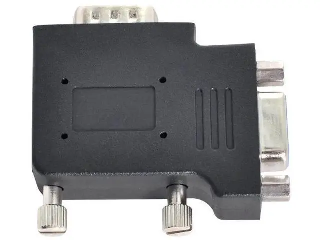 Alt view image 2 of 6 - Black Vertical Flat Left 90 Degree VGA SVGA Male to Female Extension Adapter