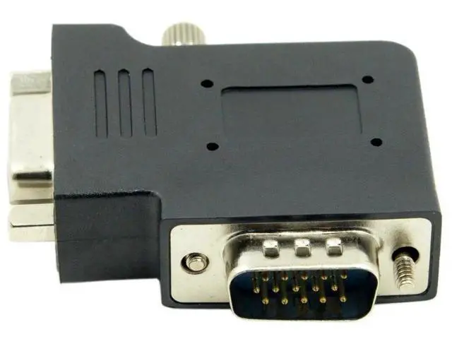 Alt view image 6 of 6 - Black Vertical Flat Left 90 Degree VGA SVGA Male to Female Extension Adapter