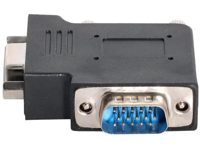Alt view image 7 of 7 - Black Vertical Flat Left 90 Degree VGA SVGA Male to Female Right Angle Extension Adapter