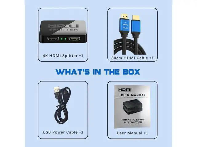 Alt view image 2 of 6 - 1 in 2 Out 4K HDMI Splitter, Mirror Only Dual Monitor Hub with Sync Audio for PC, Laptop, MacBook, GPU, TV