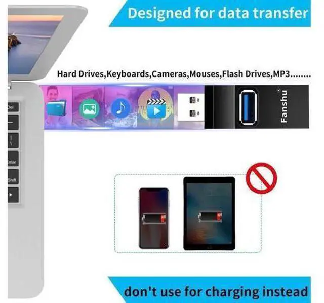 Alt view image 7 of 7 - Universal Rotatable Mini 3-Port USB 3.0 Hub, High Speed 5Gbps Data Transfer Portable USB Splitter Expander Adapter for Laptop, PC, MacBook Pro/Air