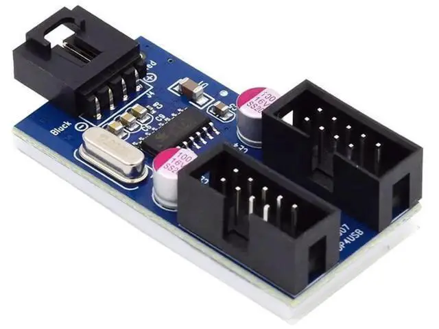 Alt view image 6 of 7 - USB 2.0 Type-A Male to Dual Female 9Pin Motherboard Header Hub Adapter, Port Multiplier Extension Connector