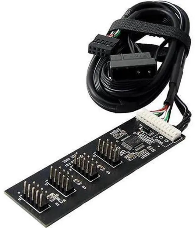 Main image of 1.64FT USB 2.0 9Pin Header 1 to 4 Port Splitter, 4-Port Motherboard Hub Adapter with Molex Power