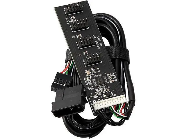 Alt view image 4 of 5 - 1.64FT USB 2.0 9Pin Header 1 to 4 Port Splitter, 4-Port Motherboard Hub Adapter with Molex Power