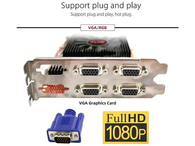 Alt view image 3 of 7 - VGA Dummy Plug Virtual Display Adapter, Headless Ghost Monitor Emulator with EDID Chip, Supports 1080P 1920x1080@60Hz for VGA GPU Remote Servers PC