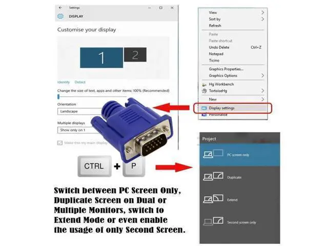 Alt view image 3 of 7 - VGA Dummy Plug Virtual Display Emulator, DDC EDID Headless Ghost Adapter, 1080P@60Hz
