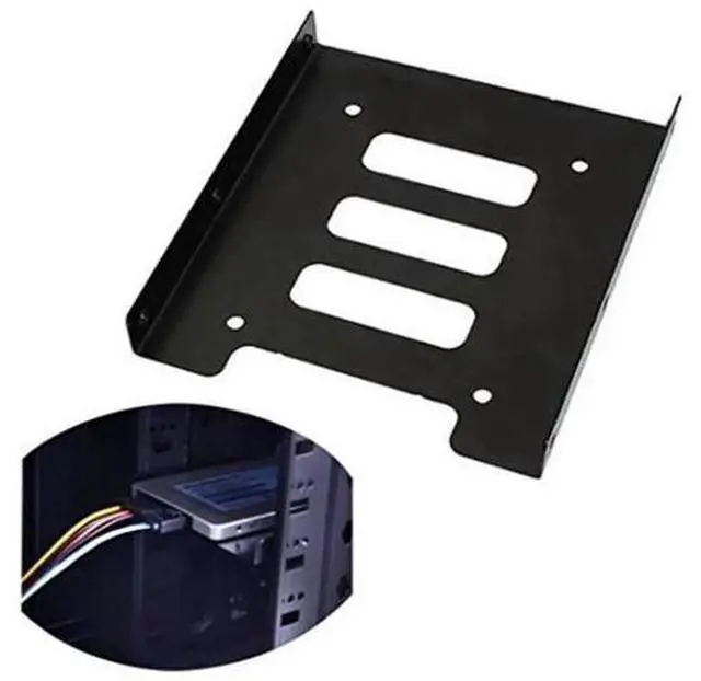 Alt view image 3 of 5 - 2.5 to 3.5 Inch Hard Drive Mounting Bracket, Metal Hard Disk Frame SSD Adapter Tray, Desktop PC 2.5" SSD/HDD to 3.5" Drive Bay Conversion Bracket