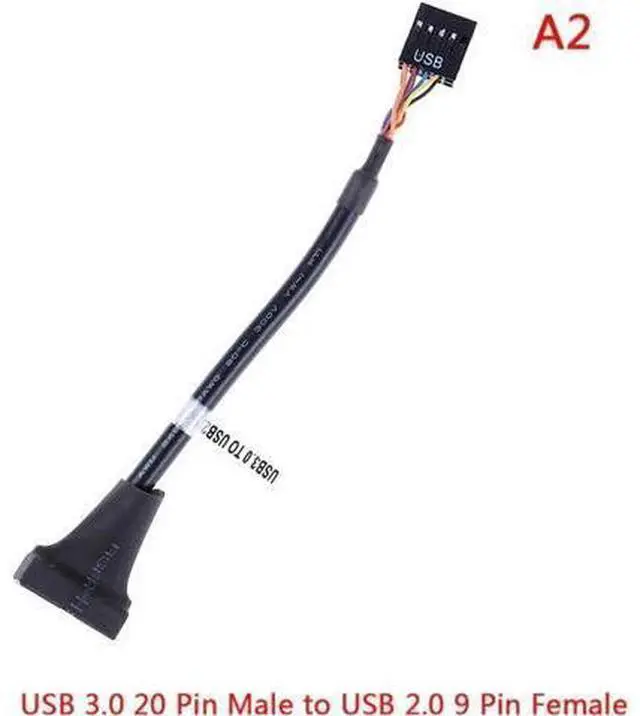 Main image of USB3.0 19/20Pin Male Mainboard Header to USB2.0 9Pin Female Adapter Cable for PC Internal Conversion