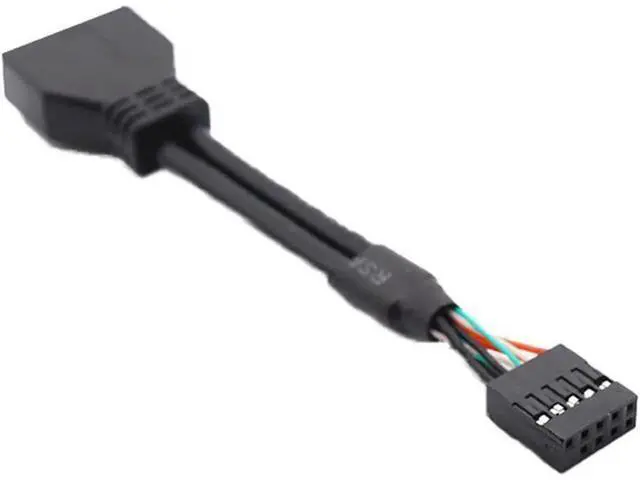 Alt view image 3 of 3 - Motherboard USB 2.0 9Pin Female to USB 3.0 20Pin Male Adapter Cable, Internal Header Converter Cord, Black