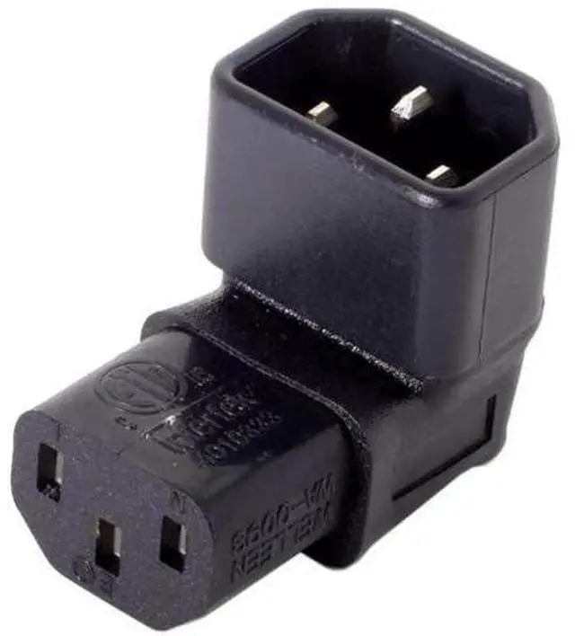 Main image of IEC C14 Male to Up Angled C13 Female Power Adapter 10A 250V 90 Degree Vertical Extension Connector for Computer Monitor PDU Printer Chassis