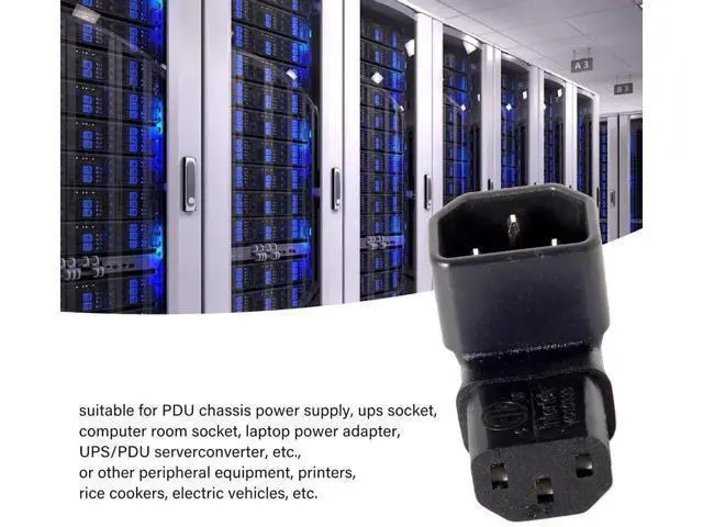 Alt view image 3 of 7 - IEC C14 Male to Up Angled C13 Female Power Adapter 10A 250V 90 Degree Vertical Extension Connector for Computer Monitor PDU Printer Chassis