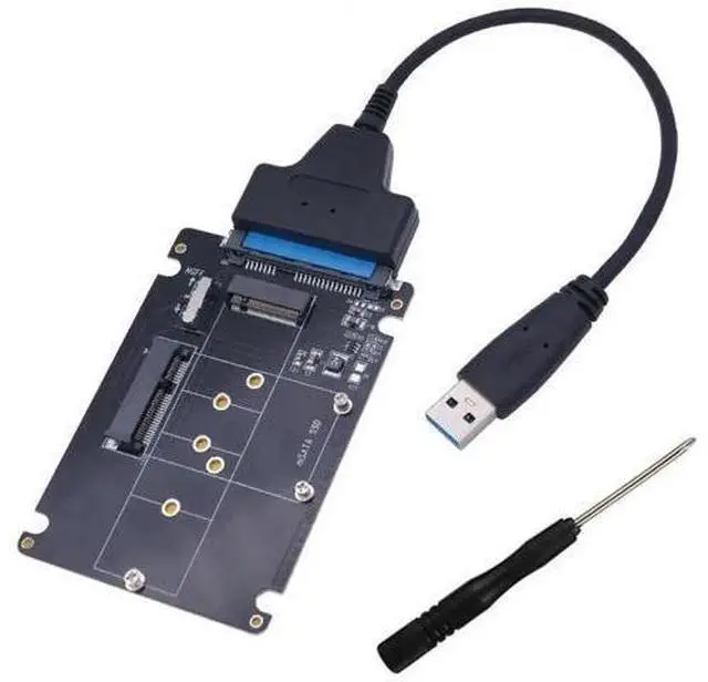 Main image of 2 in 1 M.2 NGFF/mSATA to SATA 3.0 USB 3.0 Adapter, SSD to 2.5" SATA Hard Drive Converter for PC Laptop