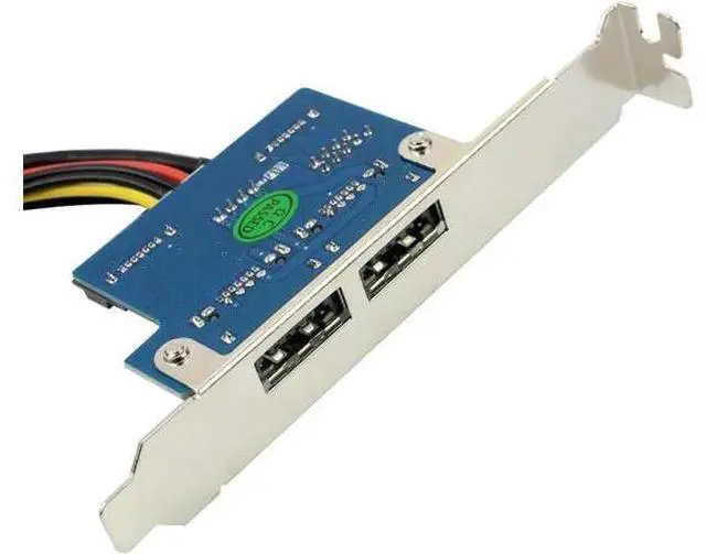 Alt view image 2 of 6 - 2-Port SATA to eSATAp 9Pin USB2.0 Expansion Card, SATA 15Pin Powered Adapter with Full Height Bracket for Desktop PC