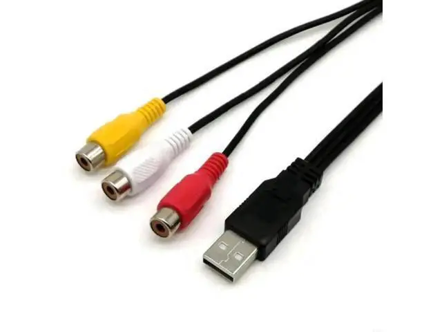 Alt view image 2 of 3 - 1PC USB 2.0 A Male to 3 RCA Female AV Audio Video Adapter Cable, USB to Composite RCA Cord for HDTV & Televisions