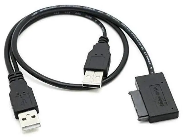 Main image of USB 2.0 to 7+6P 13Pin Slimline SATA Cable, External Power & Data Converter for Laptop ODD CD/DVD-ROM Hard Drive Caddy