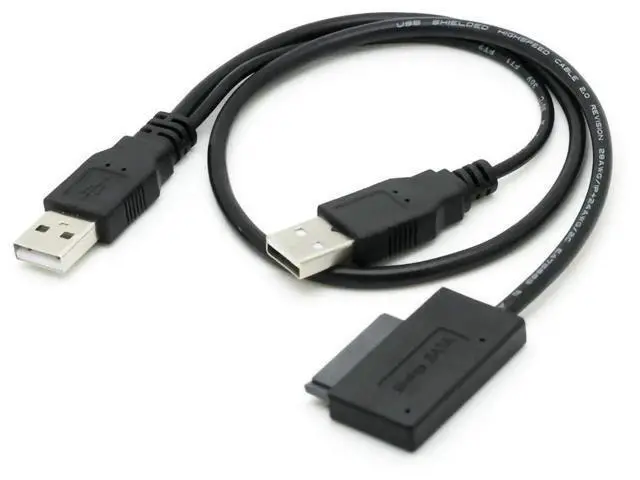 Alt view image 5 of 5 - USB 2.0 to 7+6P 13Pin Slimline SATA Cable, External Power & Data Converter for Laptop ODD CD/DVD-ROM Hard Drive Caddy
