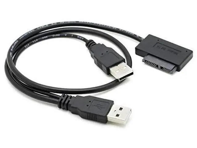 Alt view image 3 of 5 - USB 2.0 to 7+6P 13Pin Slimline SATA Cable, External Power & Data Converter for Laptop ODD CD/DVD-ROM Hard Drive Caddy