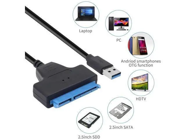 Alt view image 2 of 7 - USB 3.0 to SATA III Hard Drive Adapter Cable, UASP Supported for 2.5" SSD & HDD