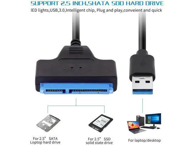 Alt view image 4 of 7 - USB 3.0 to SATA III Hard Drive Adapter Cable, UASP Supported for 2.5" SSD & HDD