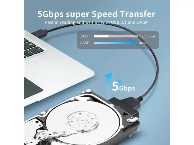 Alt view image 7 of 7 - USB 3.0 to SATA III Hard Drive Adapter Cable, UASP Supported for 2.5" SSD & HDD