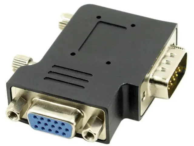 Alt view image 4 of 6 - Black Vertical Flat Left 90 Degree VGA SVGA Male to Female Extension Adapter