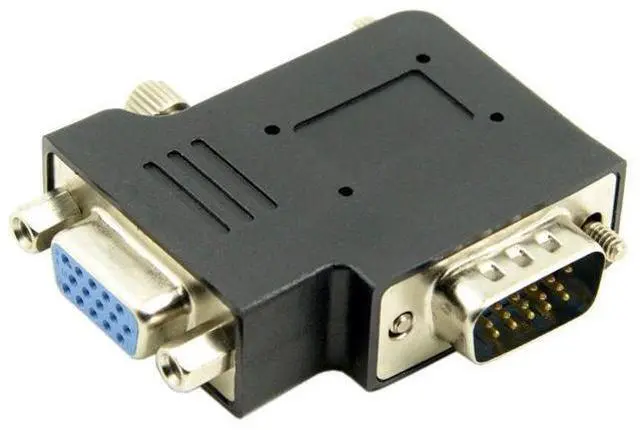 Alt view image 2 of 6 - 90 Degree VGA Male to Female Adapter, HDB15Pin Right Angle SVGA D-Sub Gender Changer for Monitor, Projector, Graphics Card