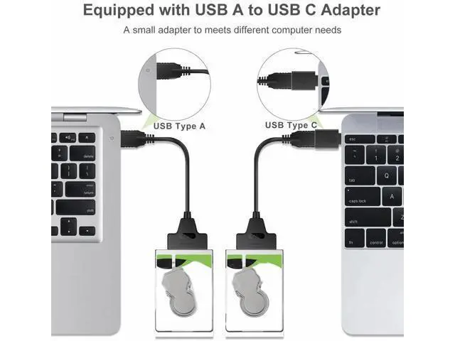 Alt view image 2 of 7 - Black USB 3.0 to 22Pin SATA Adapter Cable for 2.5 Inch HDD & SSD, UASP Supported Portable Hard Drive Converter