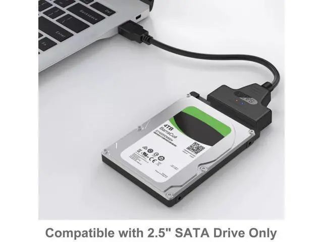 Alt view image 5 of 7 - Black USB 3.0 to 22Pin SATA Adapter Cable for 2.5 Inch HDD & SSD, UASP Supported Portable Hard Drive Converter