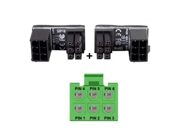 Alt view image 2 of 6 - 2 Pack 360° Adjustable ATX 6Pin Male to Female GPU Power Angle Adapter, 12V Graphics Card Power Connector