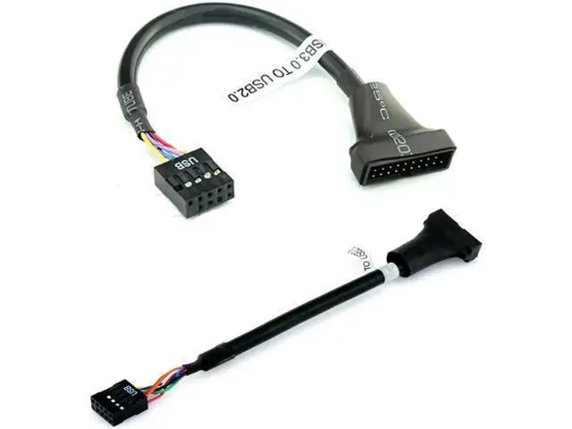 Alt view image 4 of 7 - 2 Pack Motherboard USB 3.0 20Pin to USB 2.0 9Pin Header Adapter Cable, Bidirectional Mainboard Internal Header Bridge Converter