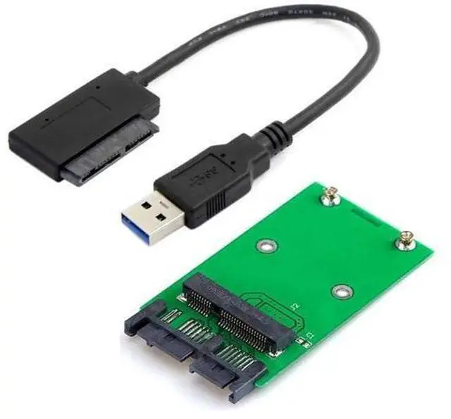 Main image of Micro SATA 16 Pin to mSATA PCB Converter Adapter Board for 50mm mSATA SSD, Micro SATA to USB 3.0 Data Cable Included