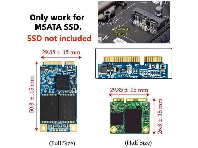 Alt view image 5 of 7 - Micro SATA 16 Pin to mSATA PCB Converter Adapter Board for 50mm mSATA SSD, Micro SATA to USB 3.0 Data Cable Included